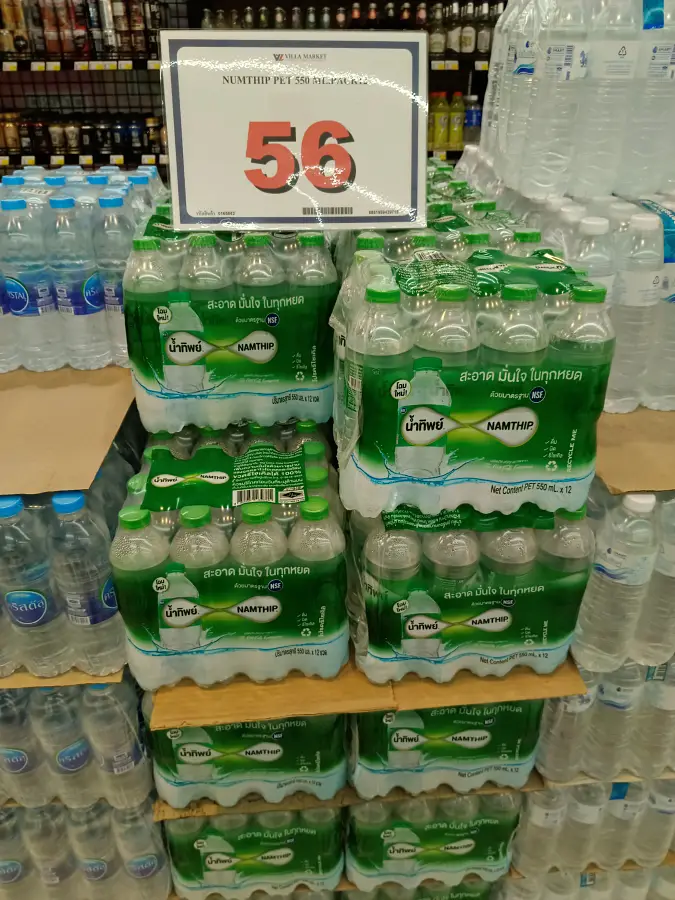 Villa supermarket Namthip water cost 